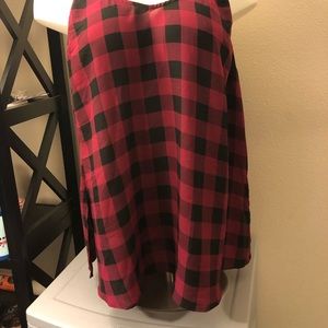 Plaid georgette side slit cami size 3